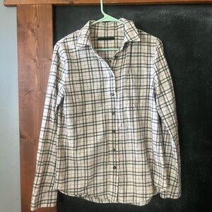 Jenni Kayne plaid button down cotton shirt size S euc